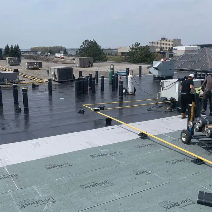 Commercial flat roof completed by The Roofers