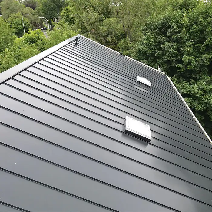 Custom metal roofing installed by The Roofers
